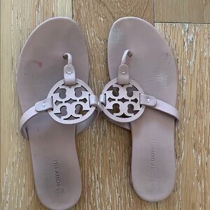 Tory Burch Light Nude Logo Sandals